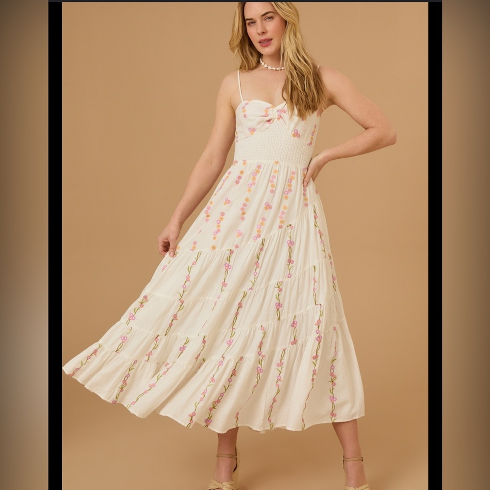 Altar’d State Emma Embroidered Floral Maxi Dress